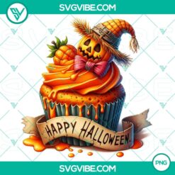 Cute Halloween cupcake characters clipart, perfect for party decorations and invitations. High-quality PNG format with 16 designs.