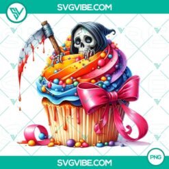 Halloween cupcake characters clipart PNG for party decorations and invitations, high-quality design for spooky celebrations.