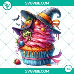 Cute Halloween cupcake characters clipart for party decorations and invitations, high-quality PNG file, set of 24.