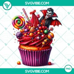Halloween cupcake characters clipart for decorations and invitations, high-quality PNG for party use.