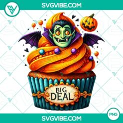 Colorful Halloween cupcake characters clipart for party decorations and invitations, high-quality PNG.