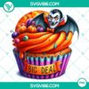 Halloween cupcake characters clipart in PNG format for party decorations and invitations, high-quality design with 44 unique graphics.