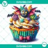Halloween cupcake characters clipart PNG for party decorations and invitations, high-quality design featuring 45 unique designs.