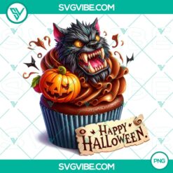 Halloween cupcake characters clipart PNG for party decorations and invitations, high-quality design with 46 images.