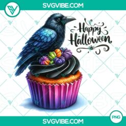 Halloween cupcake characters PNG clipart for party decorations and invitations, featuring high-quality design.