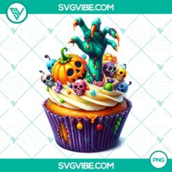 Halloween Cupcake Characters PNG - High-Quality Clipart for Party Decorations and Invitations 55