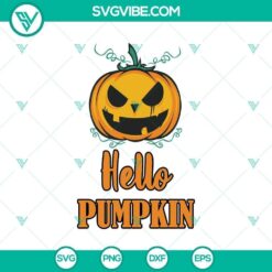 Hello Pumpkin SVG design, perfect for Halloween and Fall season. Features Horror, Halloween, and Scary elements. Ideal for spooky projects.