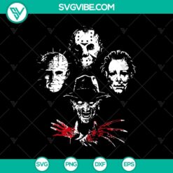 Spooky Halloween Horror Movies Characters Faces SVG featuring horror characters design. Perfect for Halloween themed crafts.