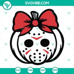 Halloween Jason Voorhees Pumpkin Bow SVG | Horror Movie Cut Files