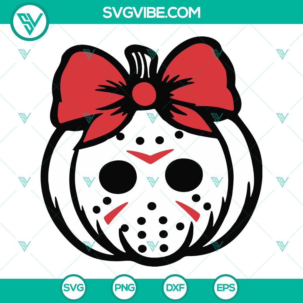 Halloween Jason Voorhees Pumpkin Bow SVG | Horror Movie Cut Files Halloween Jason Voorhees Pumpkin Bow SVG | Horror Movie Cut Files
