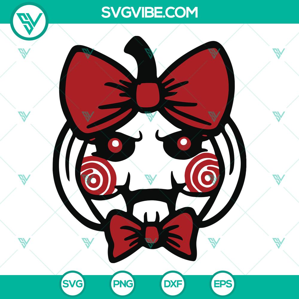 Halloween Jigsaw Pumpkin Bow SVG | Horror Halloween Cut Files Halloween Jigsaw Pumpkin Bow SVG | Horror Halloween Cut Files