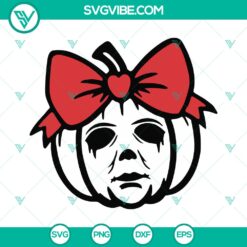 Halloween Michael Myers pumpkin bow SVG, horror scary cut file for Halloween crafting and decor.