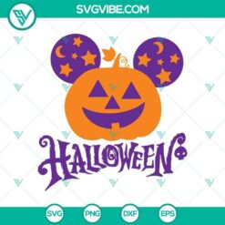 Halloween Mickey Pumpkin Head SVG featuring Disney characters Mickey and Minnie, perfect for Halloween crafts and projects.