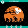 Halloween Mickey Mouse walking at night in a scary SVG design, perfect for Halloween decorations and crafts.