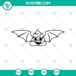 Funny Halloween Poop Bat SVG, perfect for spooky season crafts and decorations.