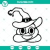 Funny Halloween Poop Witch Hat SVG design for spooky crafting projects. Great for Halloween decorations and DIY projects.