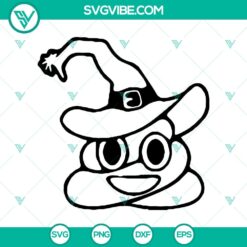 Funny Halloween Poop Witch Hat SVG design for spooky crafting projects. Great for Halloween decorations and DIY projects.