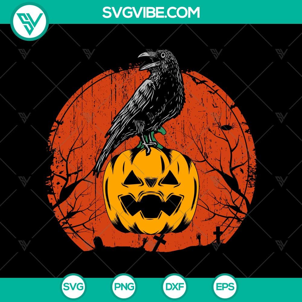 halloween-raven-red-moon-spooky-night-svg-halloween-scary-svg-halloween-svg.jpg Halloween Raven Red Moon Spooky Night SVG design with scary Halloween elements, perfect for spooky holiday crafts.