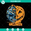 Skull pumpkin and scary Halloween SVG design for spooky crafts and decorations.