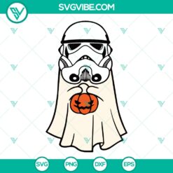 Star Wars Stormtrooper Ghost SVG design for Halloween. Spooky Trooper Cut Files for crafting projects.