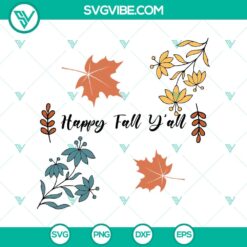 Happy Fall Y'all SVG with Halloween and Scary elements, perfect for October 31 celebrations.
