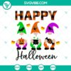 Cute Halloween gnomes SVG design perfect for Halloween crafting projects - pumpkin, witch hat, and broomstick included.