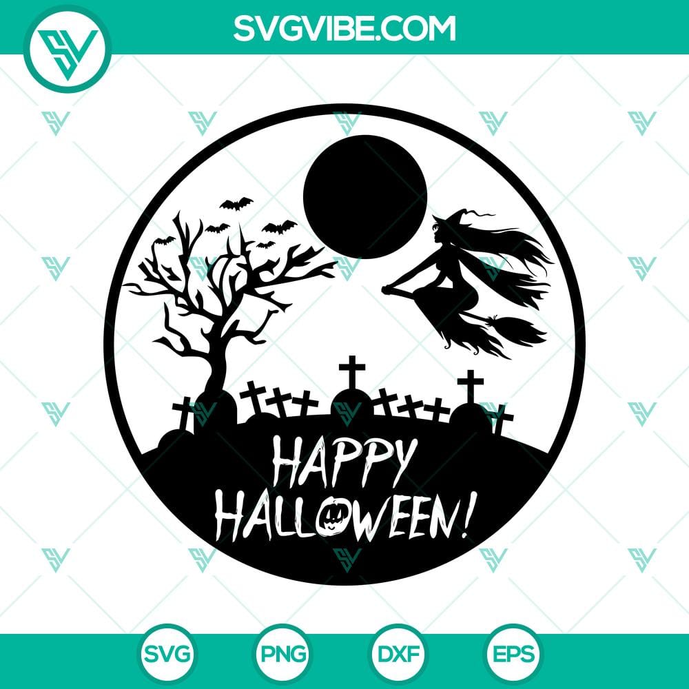 Happy Halloween In Circle SVG, Halloween SVG, Horror SVG Happy Halloween horror theme SVG design with "Happy Halloween" text in a circle. Perfect for Halloween projects.