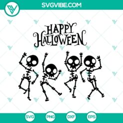 Skeleton dancing SVG for Happy Halloween design with a humorous twist. Ideal for spooky decorations and crafts.