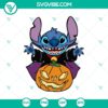 Stitch Harry Potter holding a pumpkin, Funny Halloween SVG design for digital crafting projects.