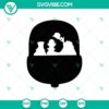 Spooky Halloween themed SVG design featuring a haunted wagon, witch, and the word "Boo." Perfect for seasonal crafts.