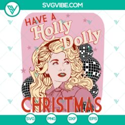 Holly Dolly Christmas digital files with SVG, DXF, EPS, PNG formats for crafting. Festive holiday design with Holly and Dolly theme.