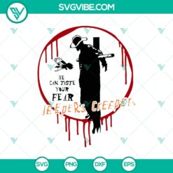 Spooky Jeepers Creepers and Freddy Krueger Halloween SVG design for horror fans.