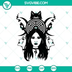 Hecate Goddess SVG with Halloween and Horror elements, perfect for spooky digital projects.