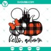 Hello, Autumn SVG featuring Disney Fall and Pumpkin graphics. Ideal for fall-themed crafts and projects.