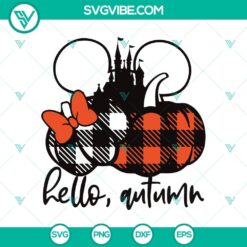 Hello, Autumn SVG featuring Disney Fall and Pumpkin graphics. Ideal for fall-themed crafts and projects.