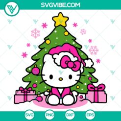 Cute Christmas Kitty design in SVG, DXF, EPS, PNG files - perfect for holiday crafting projects.