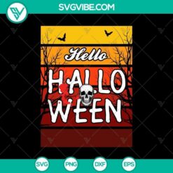 Hello Halloween Skeleton Blood SVG design with Trick or Treat and Halloween Mom elements for Halloween crafts.