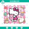 Hello Kitty Happy 100 Days of School SVG featuring cute classroom cut files - perfect for school-themed crafts.