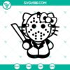 Hello Kitty dressed as Jason Voorhees in Horror Kitty Halloween SVG design.
