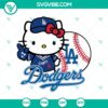 Hello Kitty LA Dodgers SVG featuring Hello Kitty and Dodgers logos intertwined in a baseball themed design. Perfect for baseball fans.