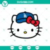 Hello Kitty Los Angeles Dodgers SVG PNG silhouette for Cricut, featuring cute Hello Kitty with baseball theme. Great for crafting projects.
