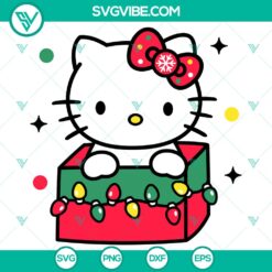 Hello Kitty Christmas-themed SVG design with Sanrio characters, featuring cute Kawaii style, ideal for holiday crafts.
