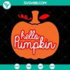 Hello Pumpkin SVG with Horror and Scary Halloween Design for digital crafting projects.