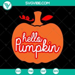 Hello Pumpkin SVG with Horror and Scary Halloween Design for digital crafting projects.