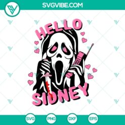 Hello Sidney SVG with Scream Ghost and Love Halloween design. Perfect for Halloween projects, apparel, and decor.