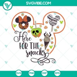 Disney Halloween SVG with "Here For The Snacks" and "Snackgoals" design, perfect for Disney lovers and Halloween celebrations.