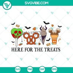 Disney Halloween SVG design with treat bags, pumpkins, and bats, ideal for Halloween crafts with Cricut & Silhouette.