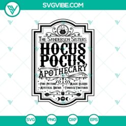 Hocus Pocus Apothecary Halloween SVG design with mystical elements for crafting projects.