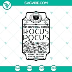 Hocus Pocus Apothecary SVG, Halloween SVG, Scary SVG, Horror SVG