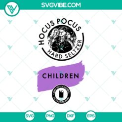 Hocus Pocus Hard Seltzer and White Claw Beer inspired SVG design featuring festive Halloween elements.